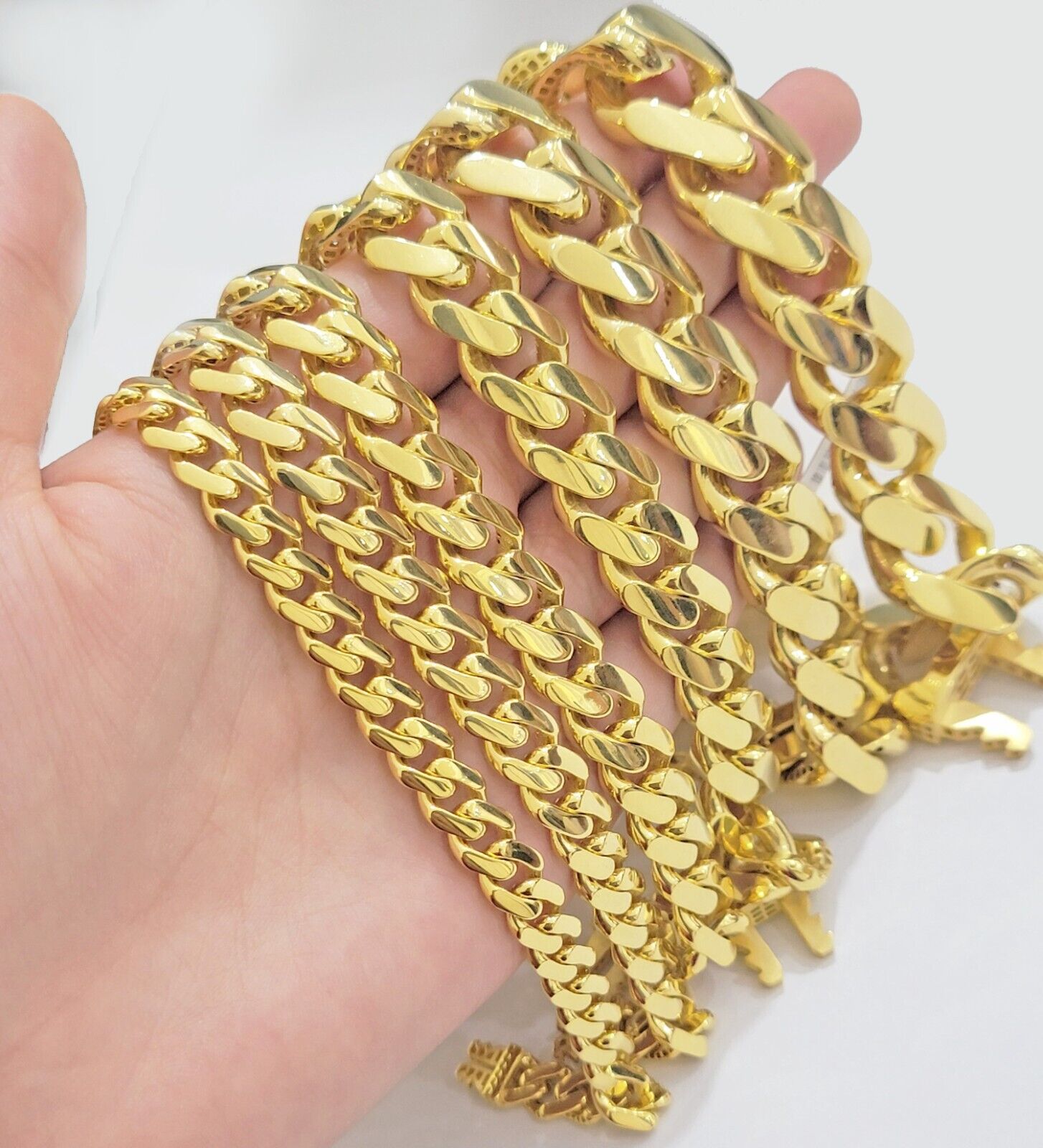Real 10k Gold Bracelet Royal Cuban Link Monaco 8mm - 20mm 8 - 9" 10kt Yellow Gold - GoldenlinQ